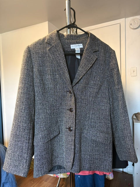Gray and Black Tweed blazer, Size 14